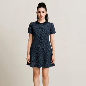 Scotch & Soda Maison Scotch Jolie Navy Polka Dot Dress